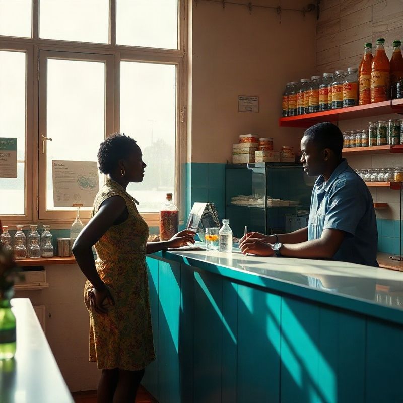 A team member helping a customer across the counter inside the Pulsepswift shop