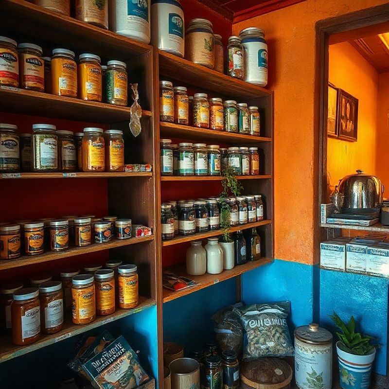 A neatly arranged product shelf inside the Pulsepswift shop